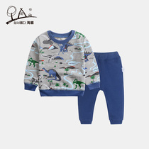 Baby autumn suit male children handsome autumn long sleeve pullover boy autumn suit Spring Autumn foreign boy