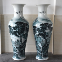 Jingdezhen ceramic hand-painted large Vase ornaments living room floor large new Chinese housewarming decoration collection crafts