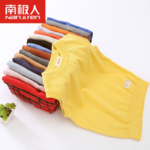 children's pure cotton knitwear boys' pullover sleeveless vest girls' bottoming sweater spring autumn mid-large children's sweater H