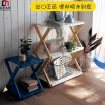 Japanese-style shelf Bedroom solid wood entrance storage multi-layer flower rack Living room Floor-to-ceiling shelf Balcony corner storage rack