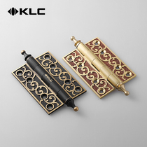 KLC European pure copper door slotted hinge 4 inch all copper Ordinary loose leaf mute flat folding hinge