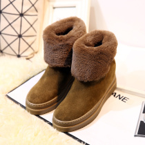 2021 autumn and winter new Korean version of all-match thick-soled Martin booties British plus velvet inner heightening snow boots womens shoes