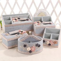 Multifunctional tissue box European household drawing paper box napkin paper box creative living room coffee table remote control storage box