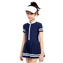 Childrens swimsuits girls small and medium-sized childrens skirt one-piece sunscreen swimsuit girls 2021 new baby swimwear