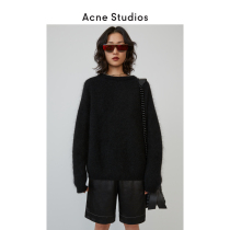 Acne Studios Women Black Round Neck Pullover Loose Sweater Wool Knitting A60034-900