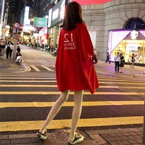 Printed short sleeve T-shirt woman dress 2022 spring and summer new wave student cec short sleeve half sleeve loose Korean version compassionate summer