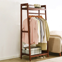 Solid wood cloakclothes rack floor bedroom hanging hanger multifunctional corner corner trapezoidal rack Nordic log hanger