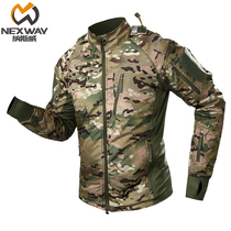 Spring outdoor tactical jacket male and female thickened gush warm waterproof breathable cotton clothes for training camouflate submachine clothes