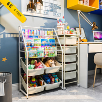 Childrens bookshelf Picture book stand Toy storage rack Floor-to-ceiling multi-layer storage cabinet Wrought iron simple floor-to-ceiling baby storage rack