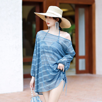 Split Swimsuit Womens Three Piece Set Sexy Bikini Hoodie High Waist Slim Belly Covering Steel Tray Small Chest Push Up Bubble Hot Spring