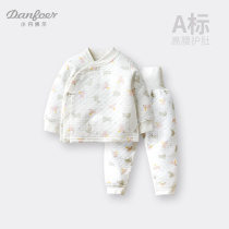 Small Denver baby autumn winter lingerie suit clip cotton children autumn clothes autumn pants high waist and belly protection baby warm pyjamas