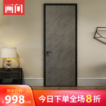 Painting room Modern simple ecological solid wood door Aluminum alloy door Interior suit door Aluminum wood door Narrow frame flat door