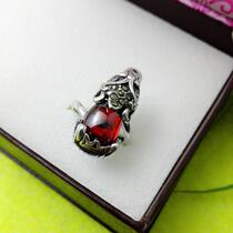 Recruiting wealth evil brave ring foot Silver 925 garnet ring opening male ring female ring national style traditional ring