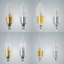 Rays 3 5 5 7W LED E14 small screw candle pointy gold silver crystal light source