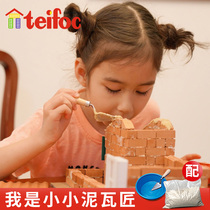 German teifoc little masons Childrens handmade building house model diy cottage brick villa