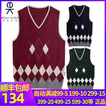 Eaton Gide vest cotton waistcoat boys and girls diamond knit vest 10B006 10B004 10B007