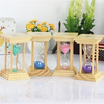 Modern minimalist fashion woody square 10 min hourglass Hourglass Creative Genguan Pendulum custom time
