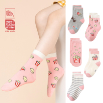 Girls' socks Spring and Autumn Pure Cotton Children's Girls Autumn and Winter Full Cotton Girl Baby Boneless Stockings in Autumn