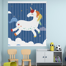 Hang Ke-free printed aluminum shutters household children cartoon shading curtain kitchen bathroom waterproof lifting and dropping