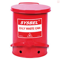 Sysbel sisbel WA8109300 fireproof bin combustible oil stains waste 10 gallons Red