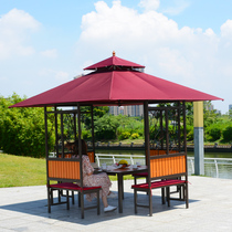 Outdoor Cool Pavilion Courtyard Villa Garden Mobile Wooden House Farmhouse Le Shading Shed Iron Art Embalming Wood Tea Water Leisure Pavilion