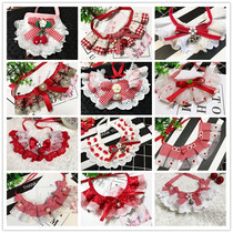 Pet Scarves Around the mouth Puppy Saliva Towel Triangle Towel kitty Neck Ornaments Teddy Princess Cute butterfly knot thin