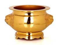 Buddhas temple supplies ornaments Xuande lion pure copper incense burner line incense burner incense burner with seat