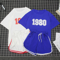 Sports suit women Summer tide fat mm large size loose Korean short sleeve shorts student running clothes casual two-piece set