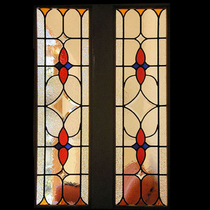 European and American stained glass inlaid glass wooden door glass door core art glass cabinet wine cabinet door glass