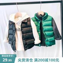 (Over 200-100)Boy cotton horse clip outside wearing vest Western style winter childrens vest down cotton baby