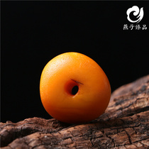(Swallow Zhen Pin) 10 99g Natural Old Beeswax Cake Pendant Chicken Oil Yellow Amber Necklace for Men and Women