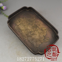 Antique bronze collection antique brass copper plate ornaments home decoration crafts boutique eight fairy fruit plate