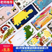 Ins Japanese cotton fabric table mat children's western food mat primary school desk cloth 40*60 cute cartoon meal cloth