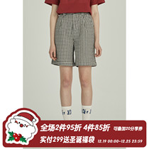 square houlest2020 Japanese girl student plaid shorts casual straight loose five-piece pants