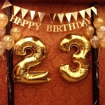 Golden 32 inch number 0-9 aluminum film balloon baby 1 year birthday party decoration photo props hotel layout