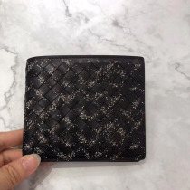 Woven short wallet mens 2022 new European and American fashion printed money clip genuine leather zero wallet card bag