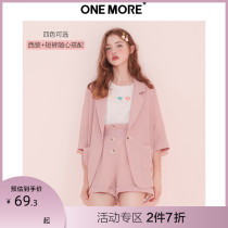 ONE MORE summer new blazer women thin shorts suit high waist casual shorts straight tide