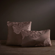 Tao home Moire Moire embroidery cushion cover American home textile Brown auspicious cloud sofa pillow case