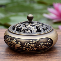 Happy eyebrows pure copper pan incense burner household indoor antique incense incense burner Chen fragrant creative ornaments