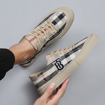 2021 new spring casual shoes Korean edition trend versatile tide brand British plaid cloth shoes ins shoes mens board shoes