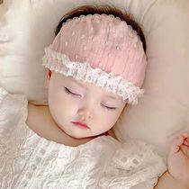 Baby hair with protective hood door hat baby butterfly knot hair stirrup Newborn Halmento Head Decorated Princess Hair Adorned With Little Crushed Flowers