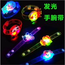 Flash wrist band glowing cartoon bracelet luminous watch with cartoon bracelet flashing toy glowing toy