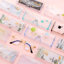 Creative transparent plastic glasses box female Han Primary Fresh students cute and portable anti-pressure eye case containing box