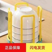 Draining bowl rack kitchen shelf household sink place bowl holder single-layer rotary telescopic multi-functional rice bowl storage rack