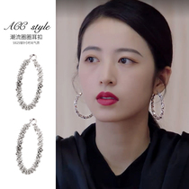 Zhou Yutong same circle earrings 2021 New Tide temperament High sense summer earrings unique earrings female
