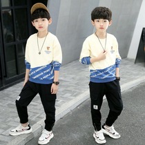 Boys  autumn long-sleeved t-shirt big boy 2021 new top base shirt sweater t-shirt childrens foreign style Korean version of the tide