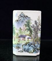 Jurentang made pastel landscape porcelain pen holder Antique antique studio four treasures student supplies office ornaments