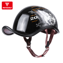 Moduo Wolf electric car helmet gray Harley scoop helmet electric semi-helmet retro locomotive helmet battery car Summer men and women
