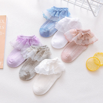 Childrens socks girls lace socks Cotton Spring and Autumn white dance socks Princess baby student socks