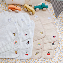 Love to baby original cotton thickened 6 layers of gauze embroidery classification small square towel colored cotton towel multifunctional 6 strips